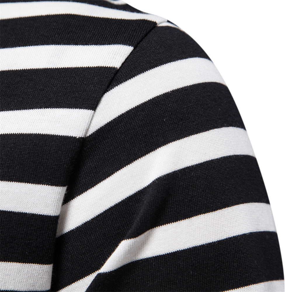 Men's Fashion Casual Long Sleeve Striped T-shirt